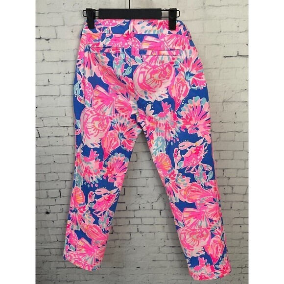 Lilly Pulitzer Sadie Crop Pants Size 6 Stretch Bennett Blue Bay Dreamin Chino N - Picture 5 of 12